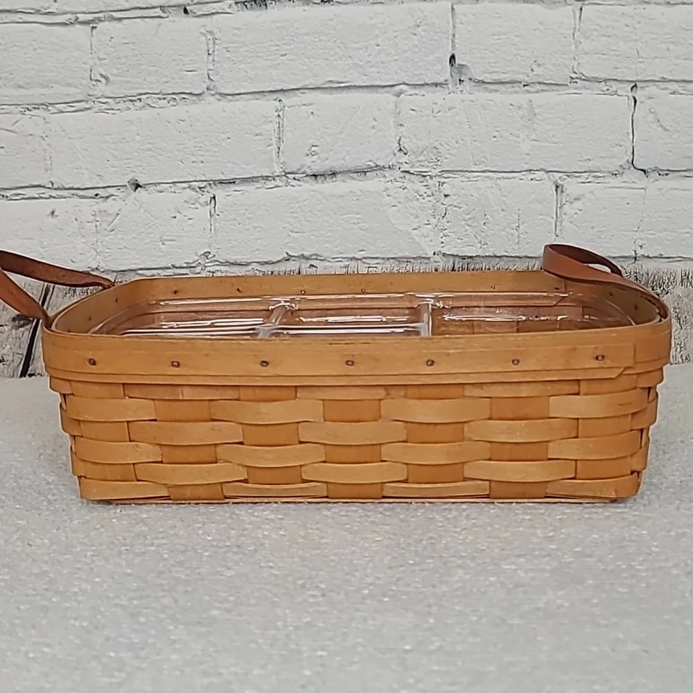 Longaberger Woven Handmade Vintage 2000 Pantry Basket 12327 w/Organizing Insert